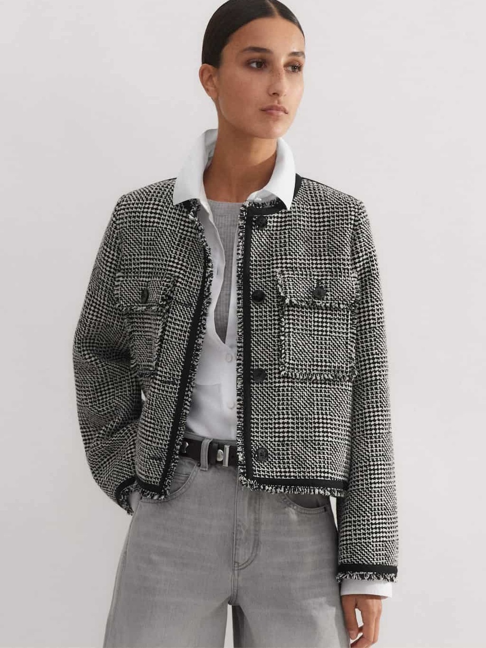 New Me+Em Textured Swing Jacket Cotton Wool Blend size 10